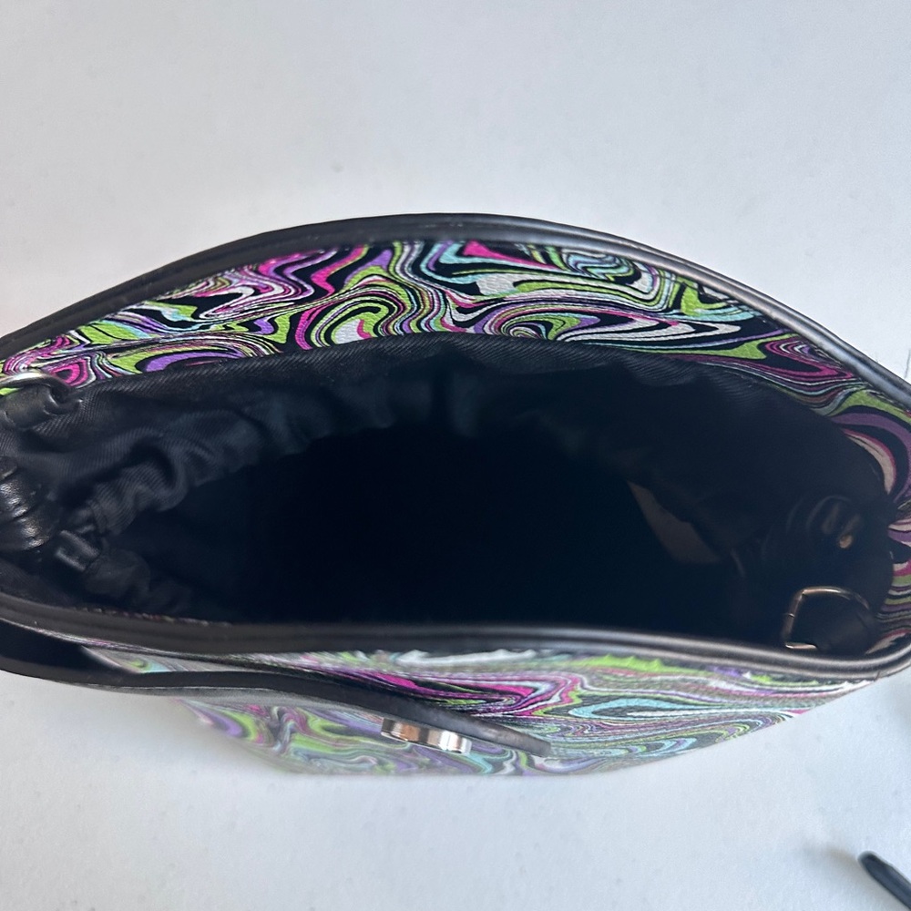 Multicolored Crossbody Drawstring Closure Bucket … - image 8